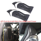 4pcs/Set Forged Carbon Fiber Seat Back Cover for Mercedes CLA GLA A45 E63 C63 A M G Add-on Type Chair Backseat Trim
