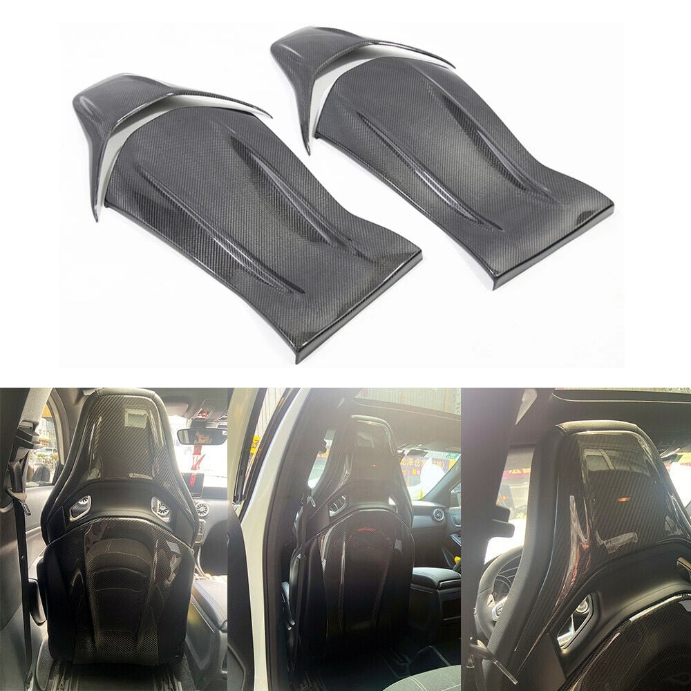 Dry Carbon Seat Back Shell Covers Cap Trim Fit For Benz A35 A45 C43 C63 CLA45 GLA AMG 2014-2019