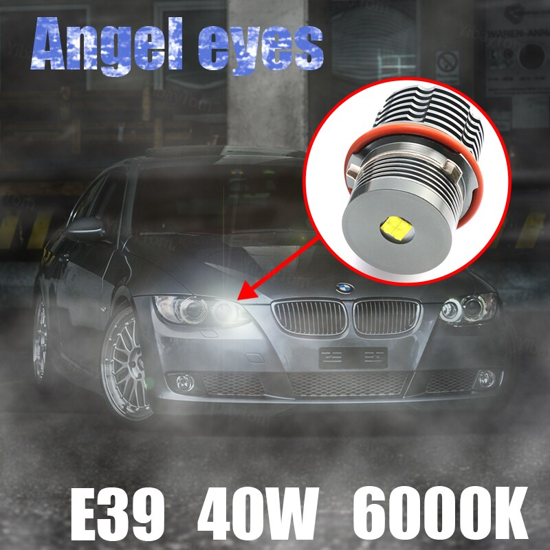 Bright 80W LED Angel Eyes Marker Lights Bulbs Lamp for BMW E87 E39 M5 E60 E61 E63 E64 M6 E65 E66 E83 X3 E53 X5 2000-2008