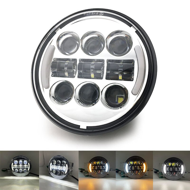 5.75 inch Led headlight halo Ring white DRL Angel eye For Dyna Sportster Softail 5 3/4"Headlamp.