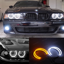 Load image into Gallery viewer, For BMW 5 Series E39 525i 528i 530i 540i White Yellow Dual and White Cotton LED Angel Eyes Kit Halo Ring DRL Turn Signal Light
