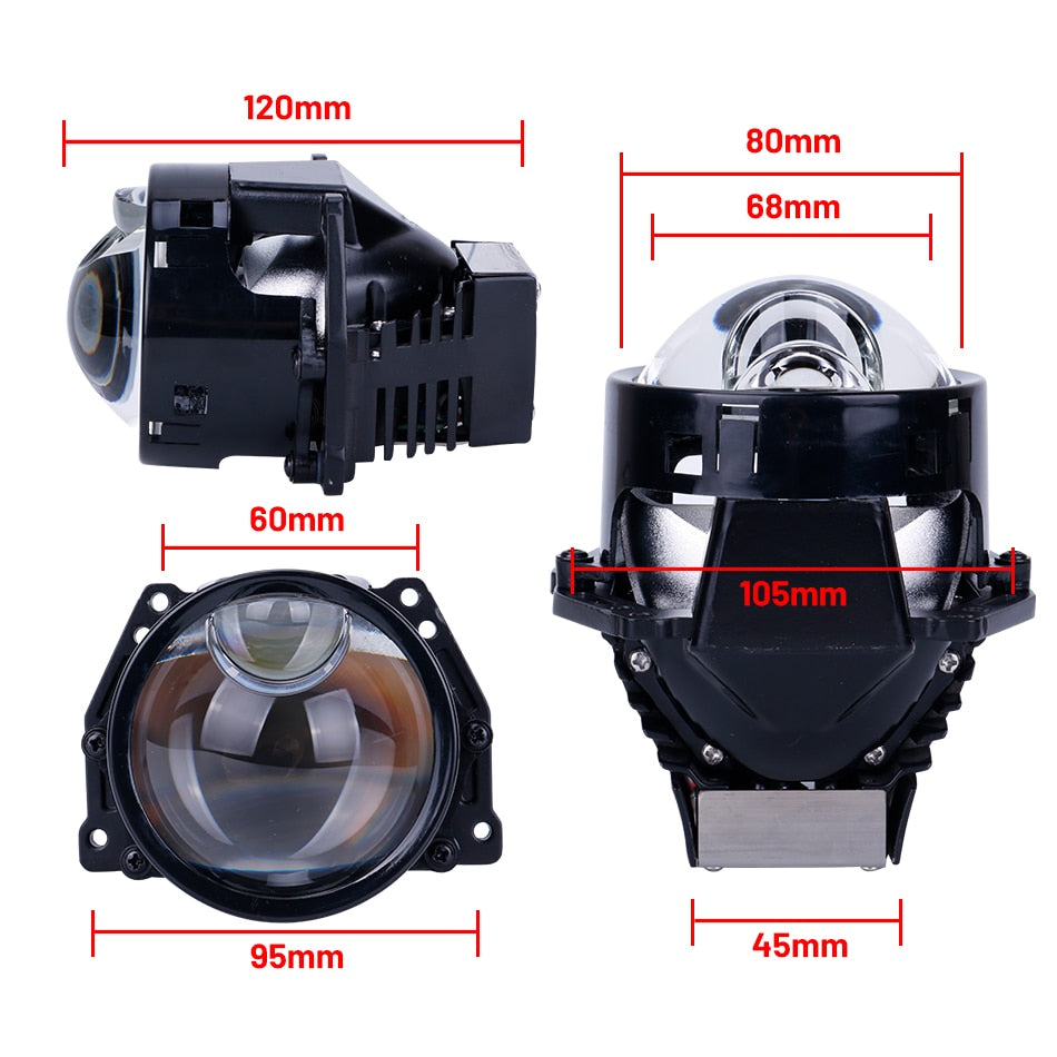 3 Inch Bi LED Projector Lenses For Headlight Hella 3R G5 6000K Auto Lamp 160W 40000LM Car Lights Retrofit Kits Hyperboloid Lens